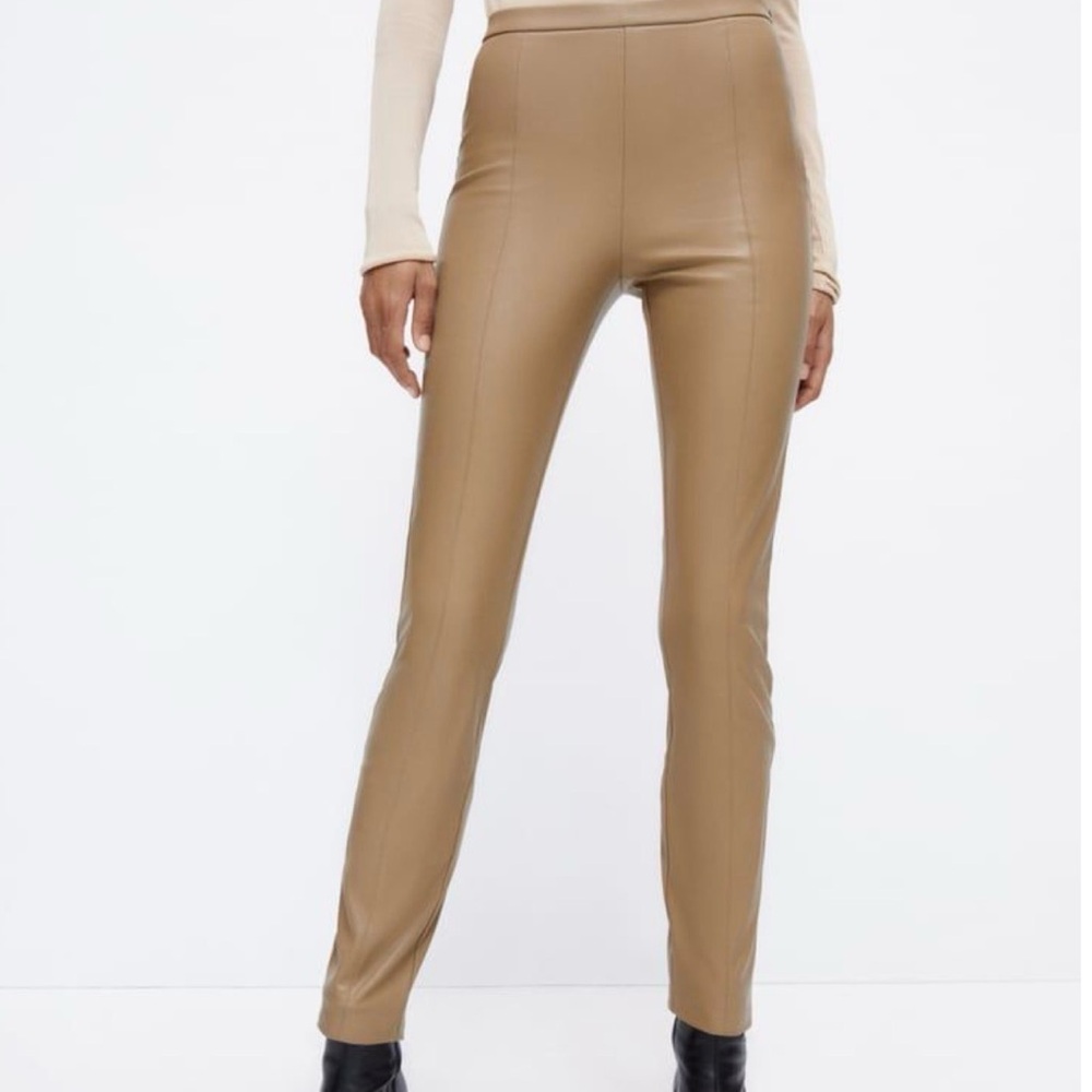 Zara high Waisted Faux Leather Pants